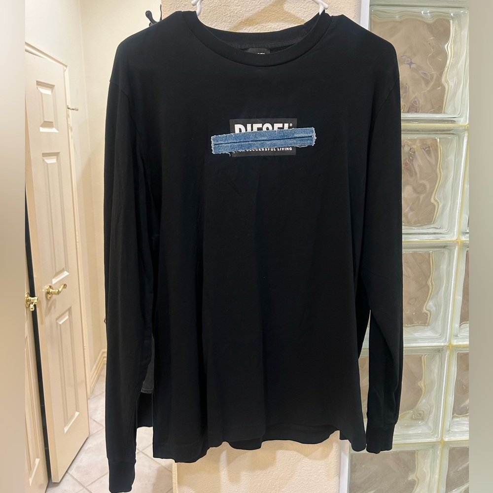 Diesel Black and Blue Long Sleeve Men's Tee